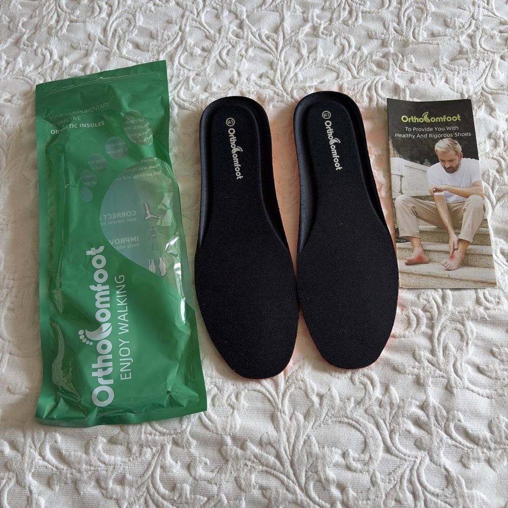 OrthoComfoot Orthotic Insoles Sz 44.5 US 10.5 Arch Support Cupped Heel Inserts